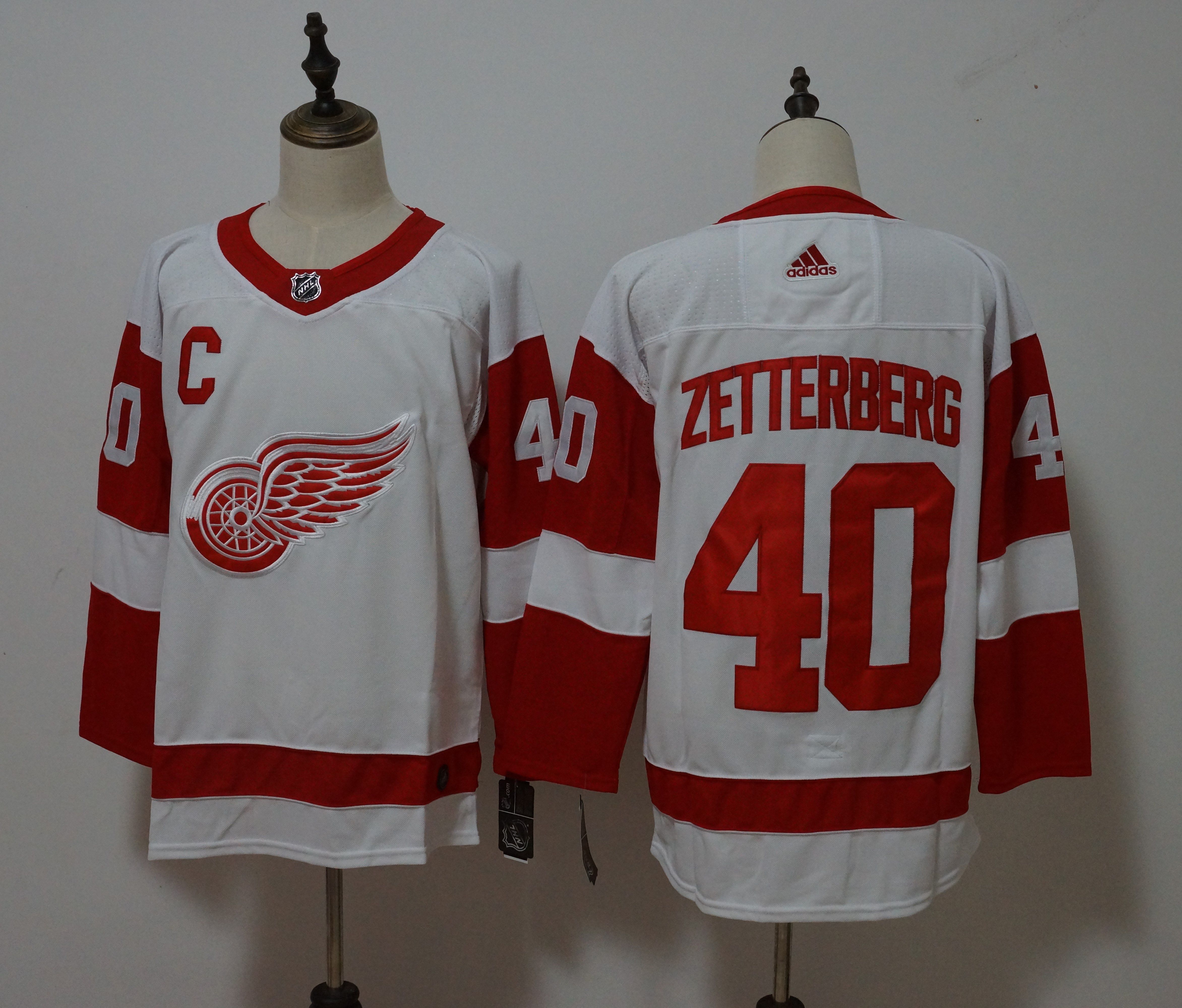 Men Detroit Red Wings #40 Henrik Zetterberg White Hockey Stitched Adidas NHL Jerseys->detroit red wings->NHL Jersey